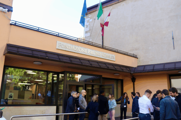 crowd outside building of FBK